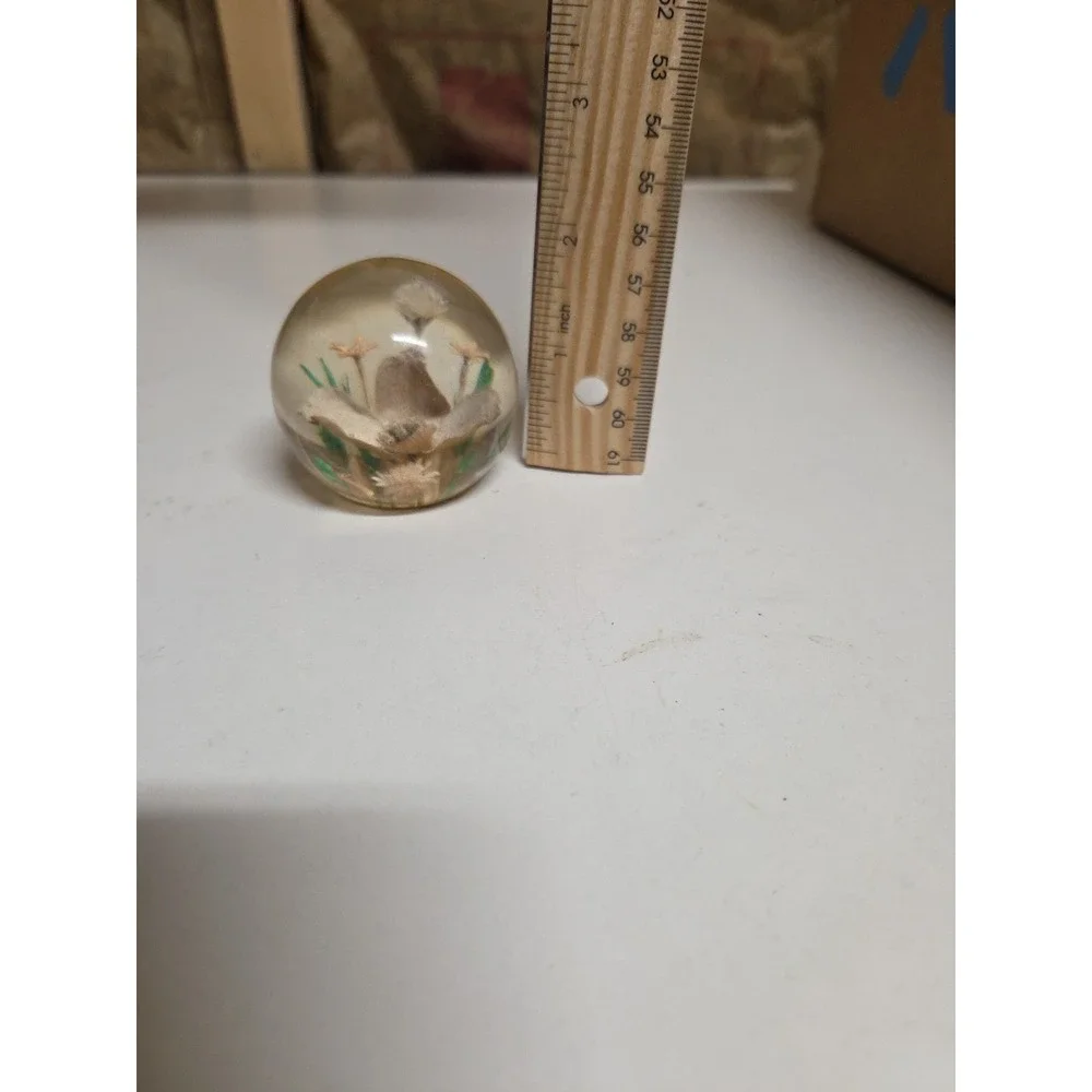 Flowers In Acrylic‎ Vintage Decorative Paperweight